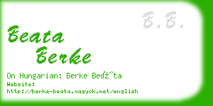 beata berke business card